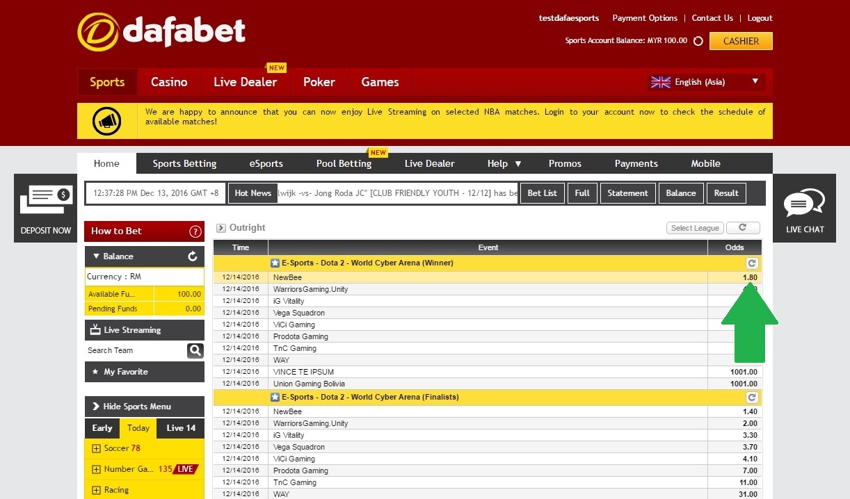 Step 6 - How to Bet page in Esports